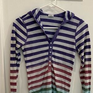 Splendid brand hooded striped t